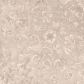 1800s Vintage Irish Embroidered Lace - in Sepia