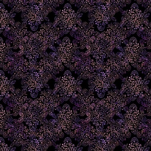 moody  linear botanical zig zag in black and purple by rysunki_malunki