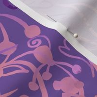 purple botanical doodle with ombre line art by rysunki_malunki