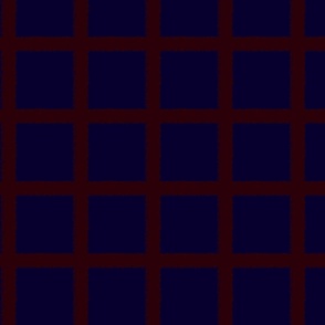 Navy with maroon red brown textural windowpane grid