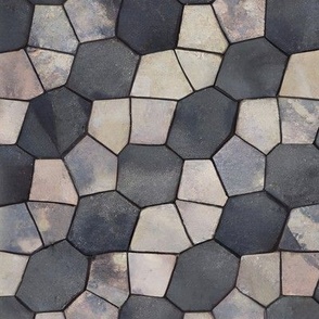 Cobblestones in Charcoal and Buff