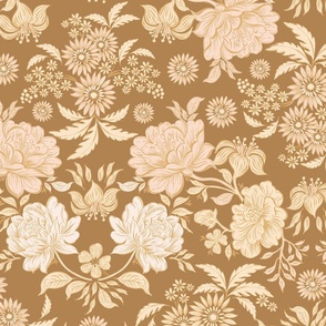 Decorative Victorian Floral_Golden Brown