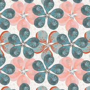 Paper Lace Geometric Flower Pattern in Pink