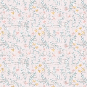 Simplicity Small Soft Floral Print Pink and Yellow 