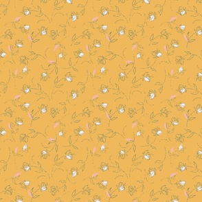 Dashing Scattered Floral in Yellow