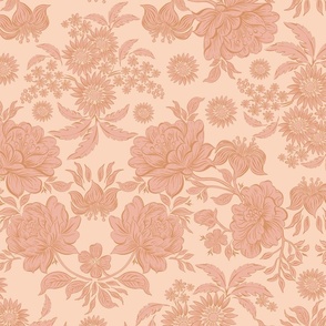 Decorative Victorian Floral_tonal blush