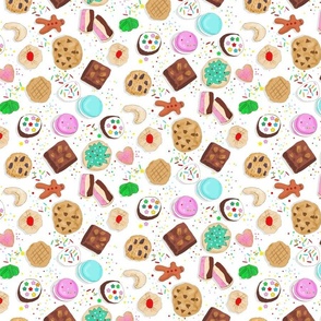 small- Holiday Cookies with jimmies sprinkles on white