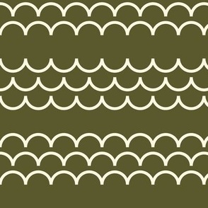 Bumpy Horizontal Stripes ~ Large ~ Stripes ~ Olive Green