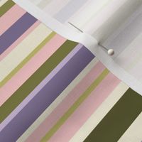 Bayadere Stripes ~ Large ~ Pink ~ Olive Green ~ Lilac ~ Cream