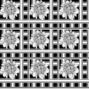 Black And White Floral On Geometric  small 