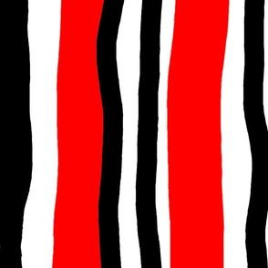 Red/Black/White Wonky Stripe