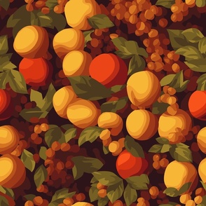Seamless repeating pattern of different fruit