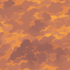 Seamless repeating pattern of golden clouds