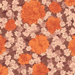 Seamless repeating pattern of all kinds of flowers