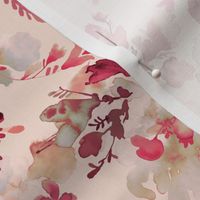 Nursery pastel floral watercolor - Baby girl soft botanical - Pastel pink Rose Quartz - Small