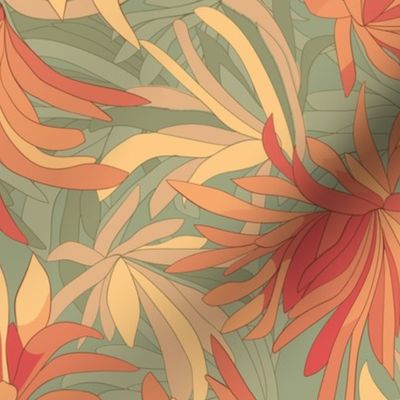 Seamless repeating pattern of all kinds of flowers