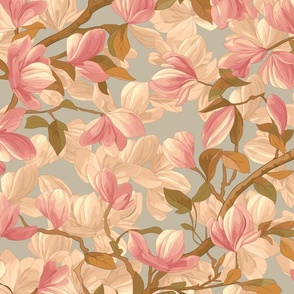 Seamless repeating pattern of magnolia