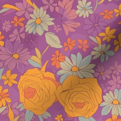 Seamless repeating pattern of all kinds of flowers