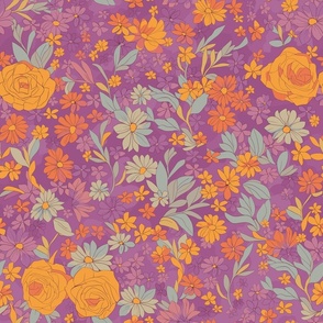 Seamless repeating pattern of all kinds of flowers
