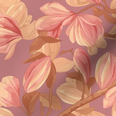 Seamless repeating pattern of magnolia