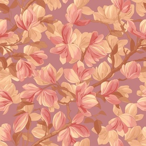 Seamless repeating pattern of magnolia