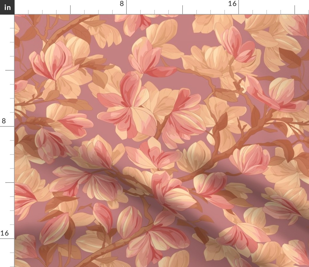 Seamless repeating pattern of magnolia