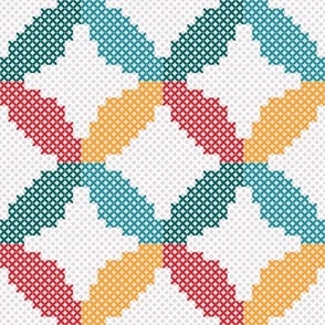 Normal scale • Mid-century modern cross stitch - rainbow