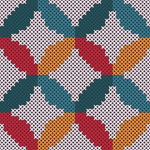 Normal scale • Mid-century modern cross stitch - rainbow