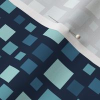 Geometric seamless repeating pattern of blue squares