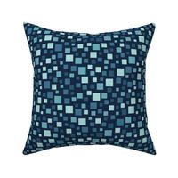 Geometric seamless repeating pattern of blue squares