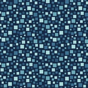 Geometric seamless repeating pattern of blue squares
