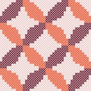 Normal scale • Mid-century modern cross stitch - orange & purple