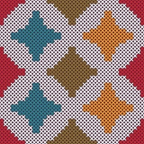 Normal scale • Mid-century modern cross stitch - rainbow