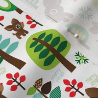 Retro reindeer christmas fabric pattern