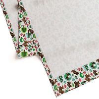 Retro reindeer christmas fabric pattern