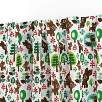 Retro reindeer christmas fabric pattern