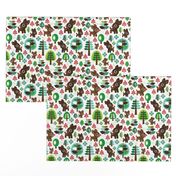 Retro reindeer christmas fabric pattern