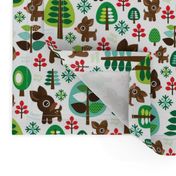 Retro reindeer christmas fabric pattern