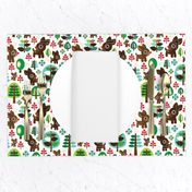 Retro reindeer christmas fabric pattern