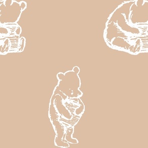 Winnie-the-Pooh in eggshell white on honey, Classic storybook, gender neutral nursery, unisex baby