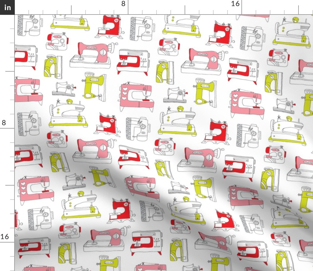 Vintage sewing machine fashion fabric