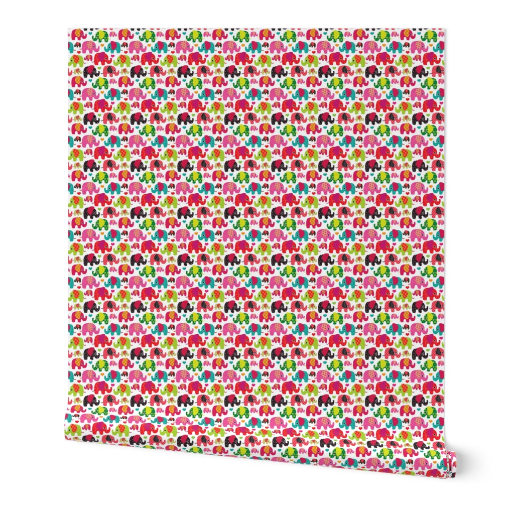 Cute retro kids elephant pattern fabric