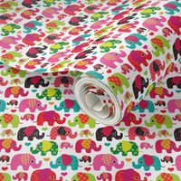 Cute retro kids elephant pattern fabric