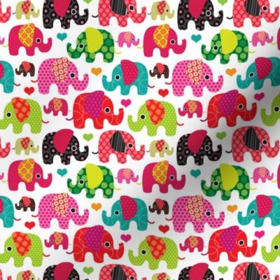 Cute retro kids elephant pattern fabric