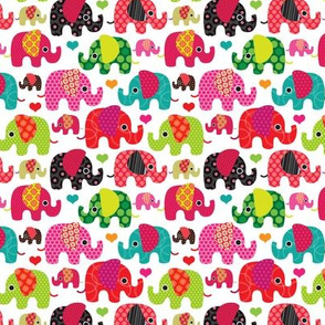 Cute retro kids elephant pattern fabric