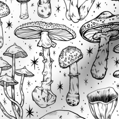  Deadly Mushrooms Black Lines