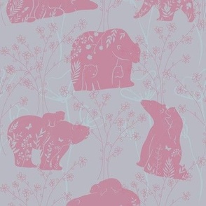 Pink floral mama bear