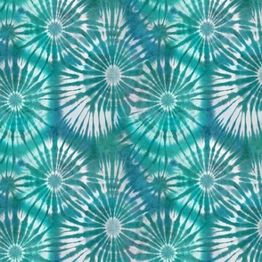 Turquoise Fashionable Tie Dye Pattern Smaller Scale