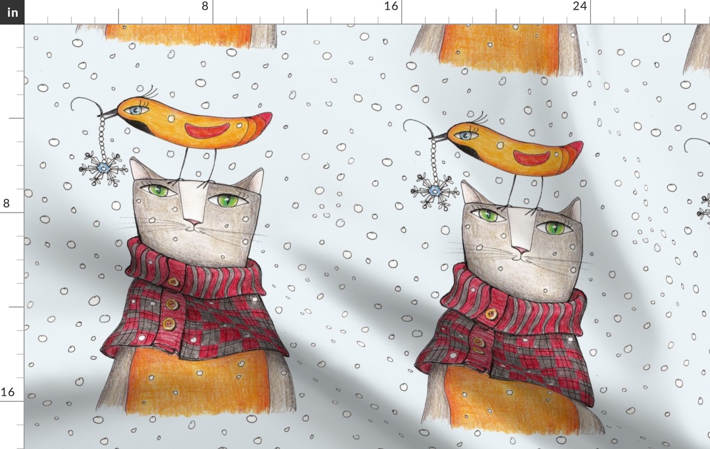 Red sweater cat -  Large scale
