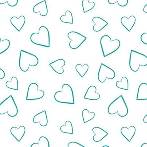 Love Heart Large - Teal White